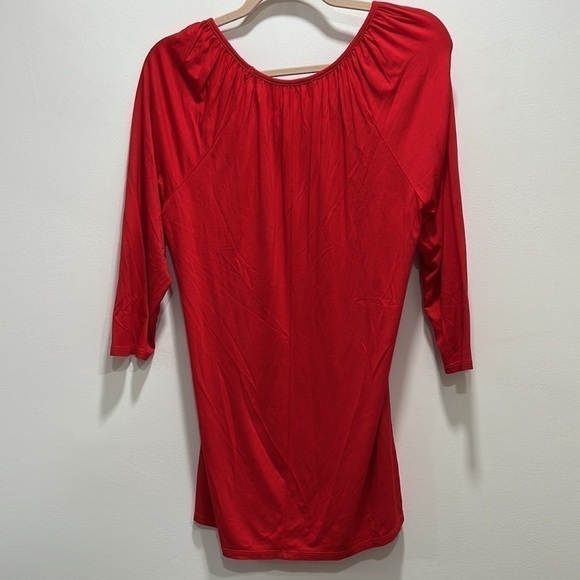𝅺THREE Dots Red Soft ¾ Sleeve Shirt Size Medium - Picture 2 of 6